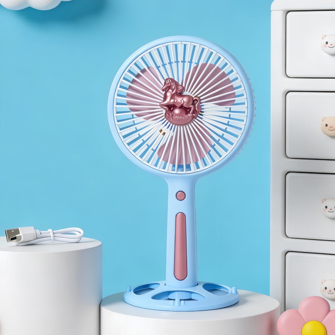 Women's Portable Mini Fan with USB Charging Function and Ergonomic Handle Kalsten