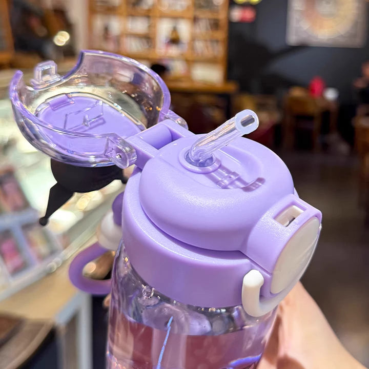 Women's water bottle with interactive lid and cute character design Kalsten