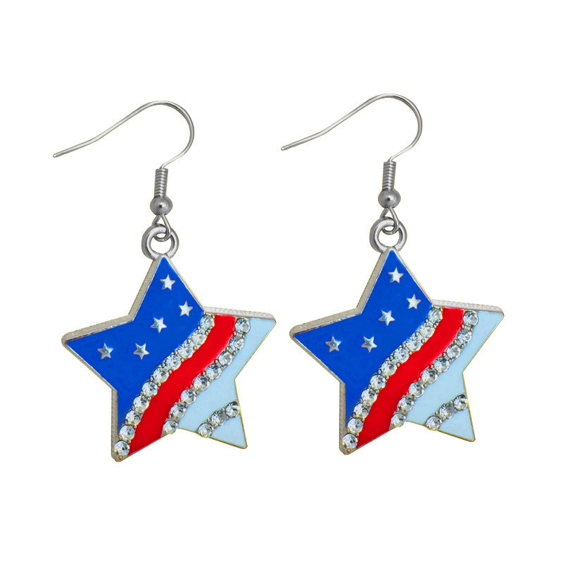 Women's earrings in flip-flop design with crystal embellishment and enamel flag motif Kalsten