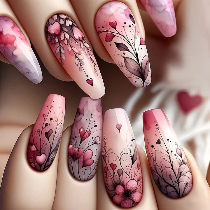 Floral Art Acrylic Nail Set Kalsten