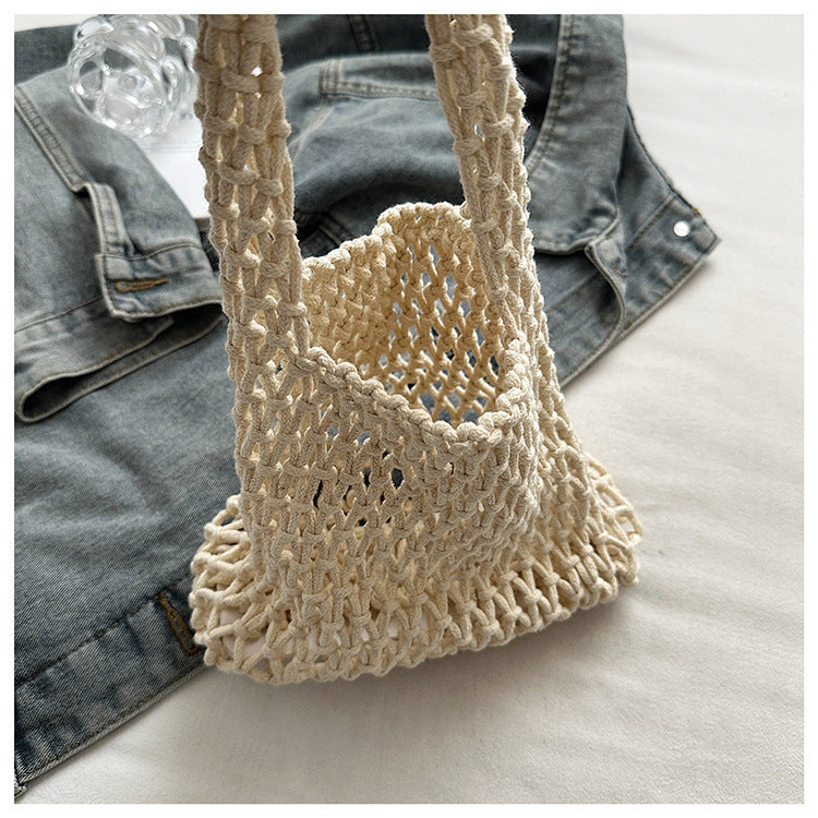 Hand-knotted tote bag with breathable structure Kalsten