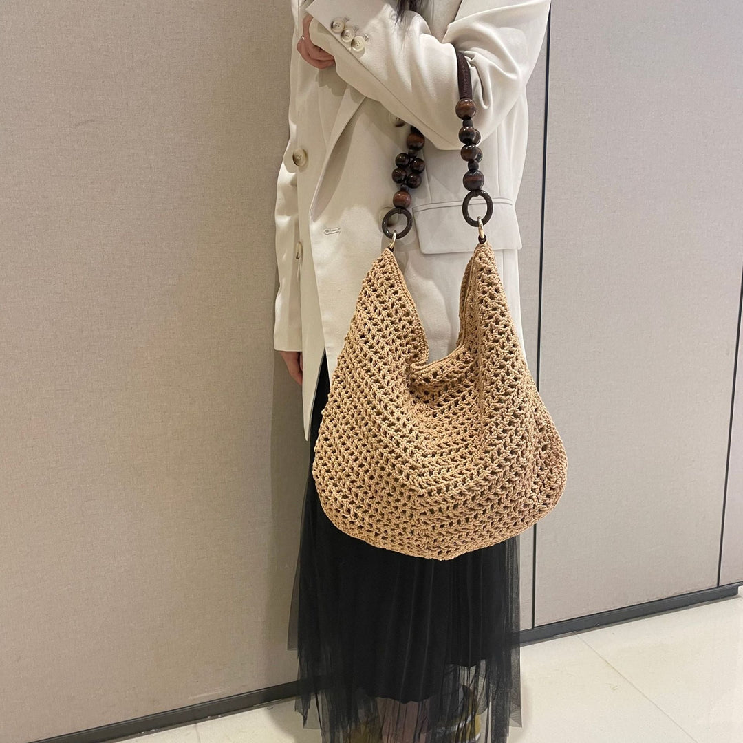 Hand-knotted bag with wooden handles Kalsten