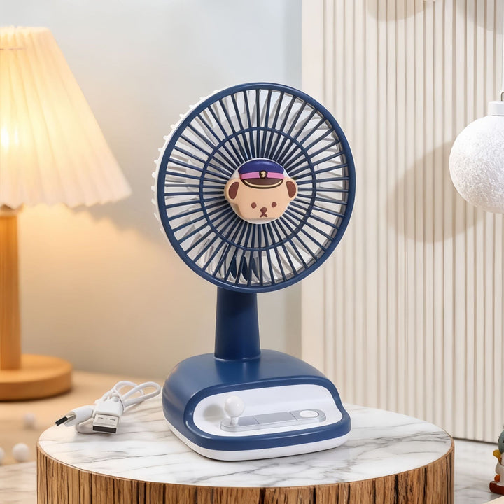 Unisex compact USB table fan with rechargeable battery, quiet motor, and adjustable head Kalsten