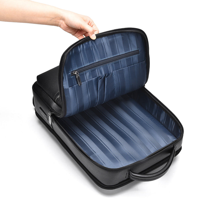Sleek Leather Laptop Backpack Kalsten