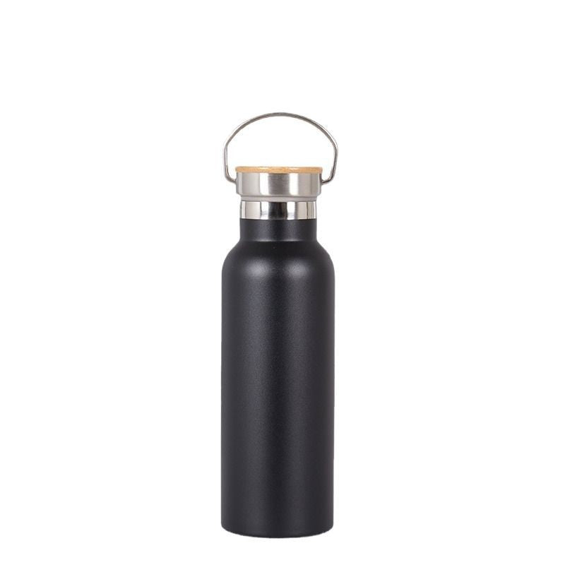 Women's Stainless Steel Water Bottle with Bamboo Lid and Carrying Handle Kalsten