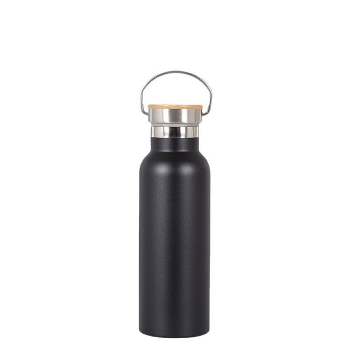 Women's Stainless Steel Water Bottle with Bamboo Lid and Carrying Handle Kalsten