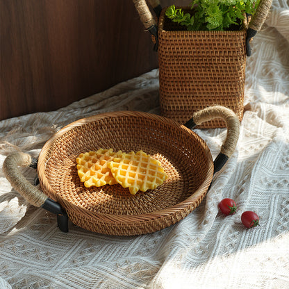 Handcrafted storage basket with sturdy handles Acalora