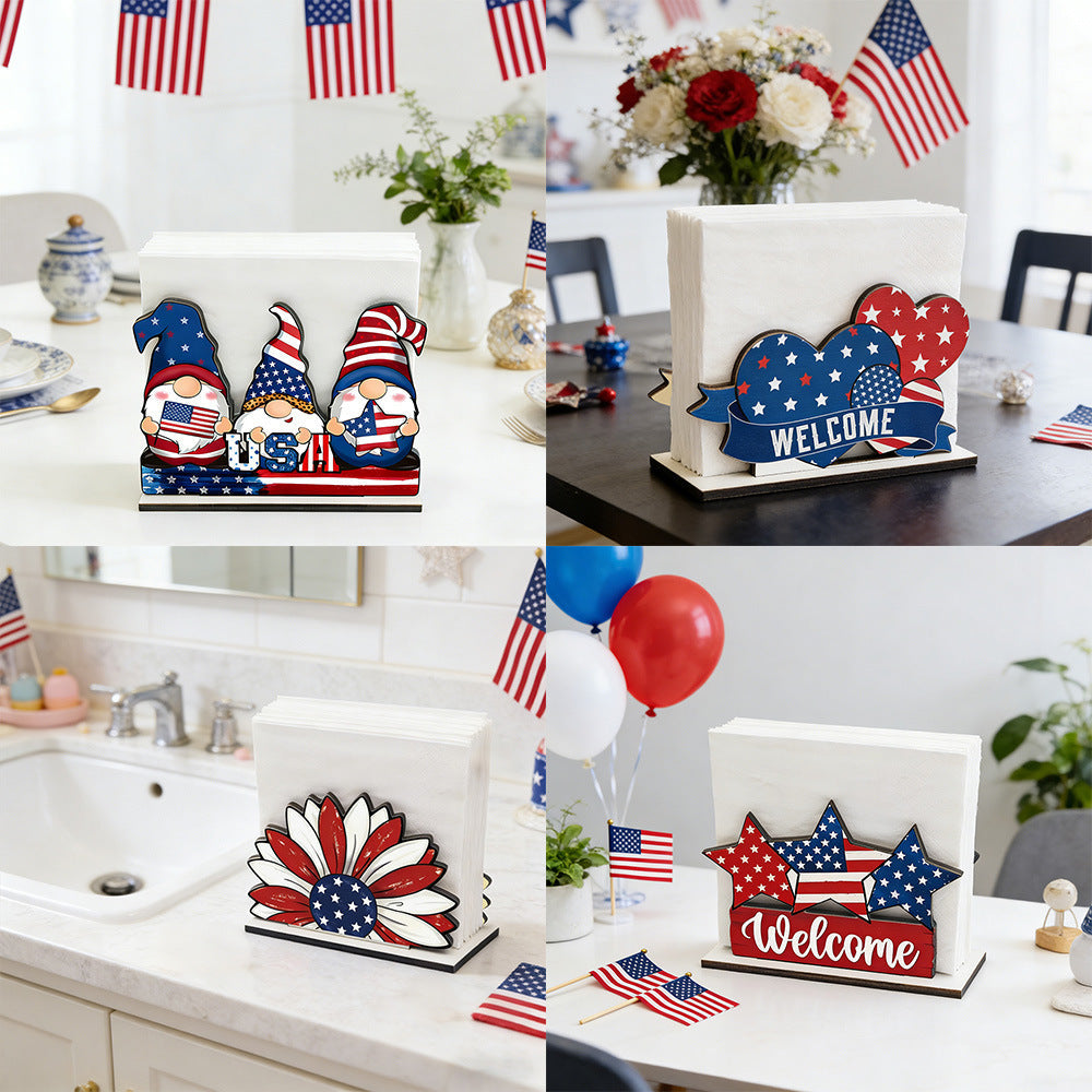 Unisex decorative wood figure set American design gnome table display Kalsten