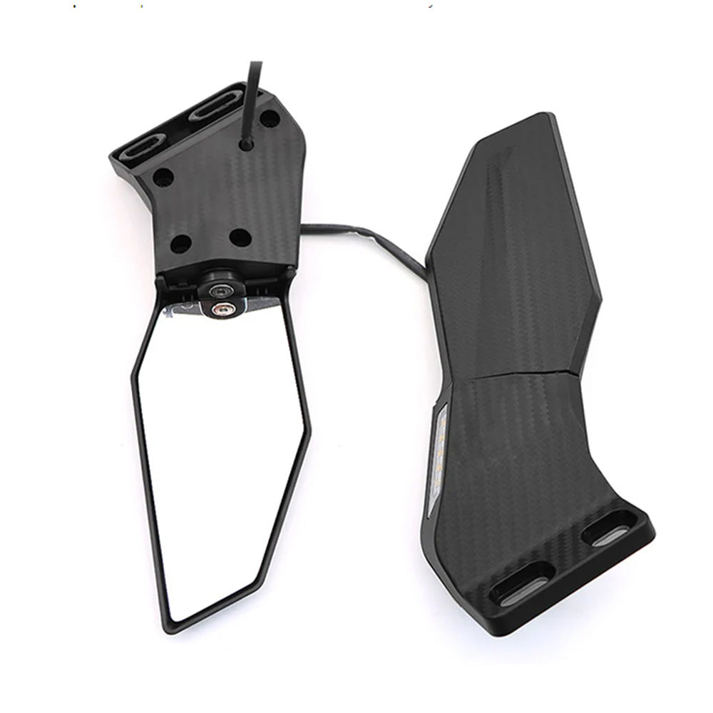 Motorcycle mirror set with integrated LED turn signal Kalsten