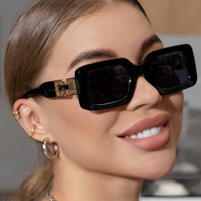 Women’s fashionable sunglasses in elegant square design with luxurious golden accents Kalsten