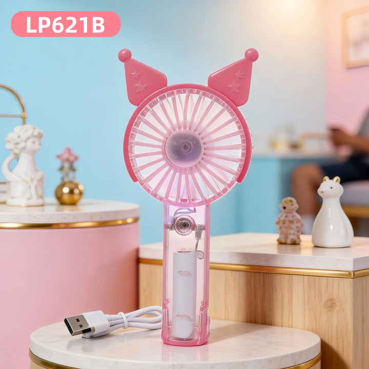 Women's Portable Handheld Fan with LED Lighting and Spray Function Kalsten