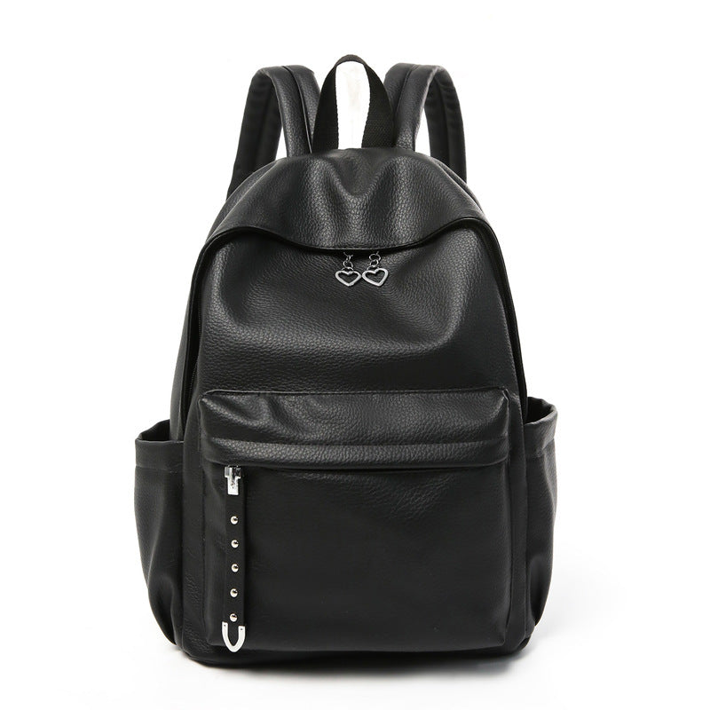 Contemporary Textured Leather School Backpack Kalsten