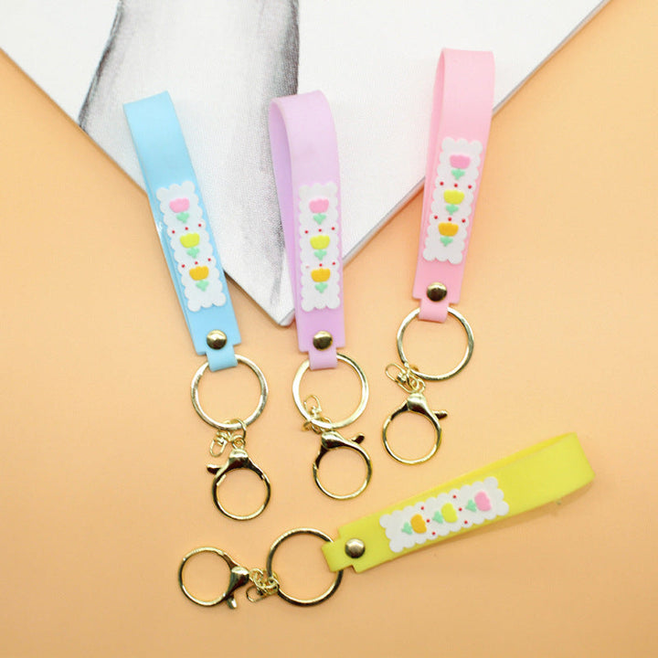 Unisex keychain made of durable silicone with playful design Kalsten