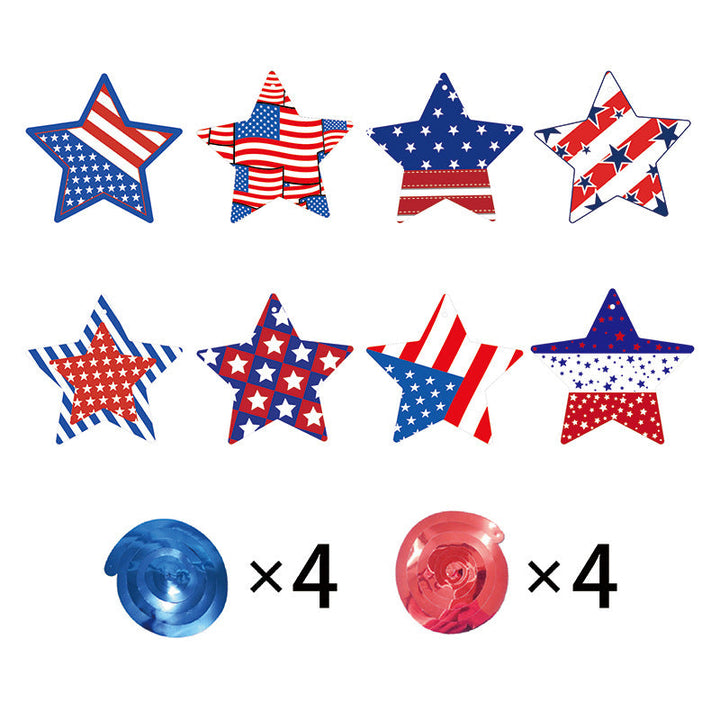 Unisex nan novelty patriotic party glasses assortment with themed foam toppers and mixed star and heart lens shapes Kalsten