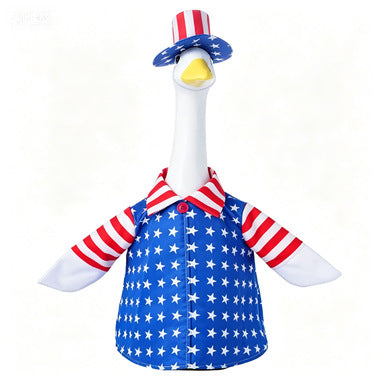 Unisex decorative fabric gander with patriotic costume and removable top hat Kalsten