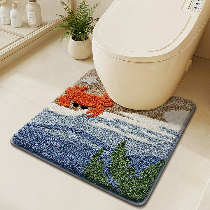 Ocean Wave Design Bath Mat Kalsten