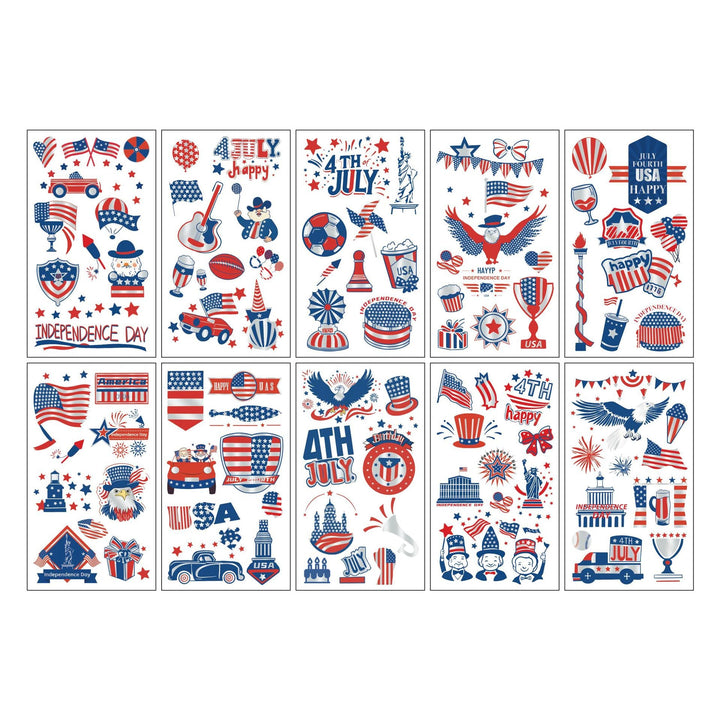 Unisex temporary tattoo sticker set with patriotic USA designs for party decoration Kalsten