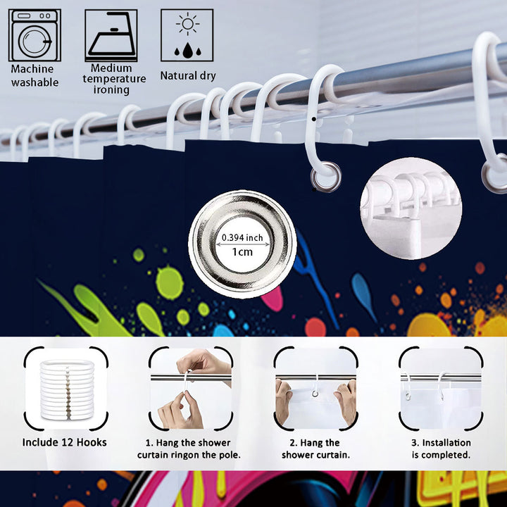 Digital Art-Themed Four-Piece Bathroom Set Kalsten