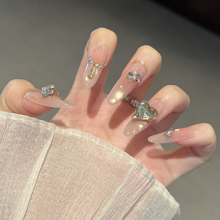Elegant Nail Art Extensions with Pearl Accents Kalsten