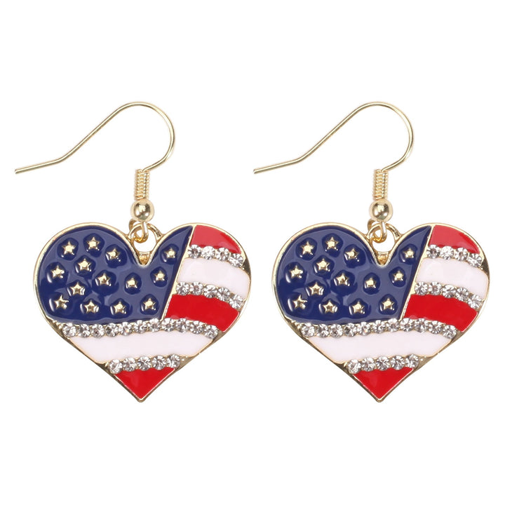 Women's filigree earrings in flag design with crystal stripes and enamel trim Kalsten