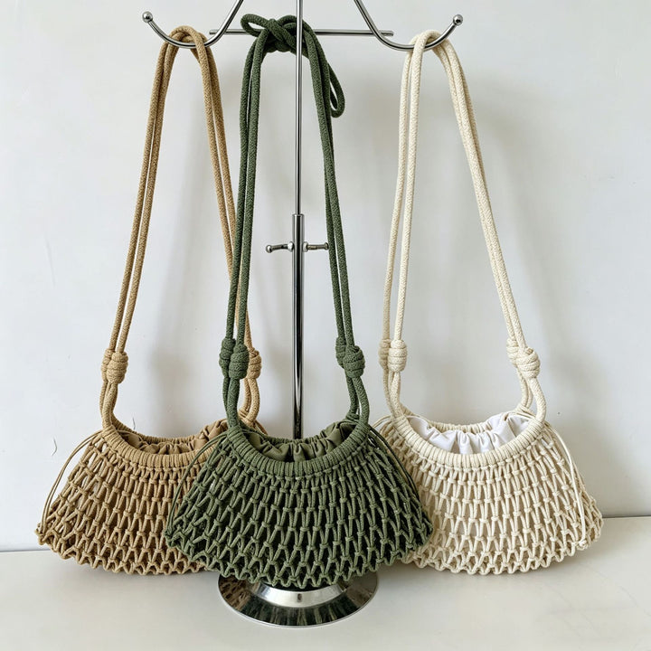 Hand-knotted tote bag with adjustable shoulder strap Kalsten