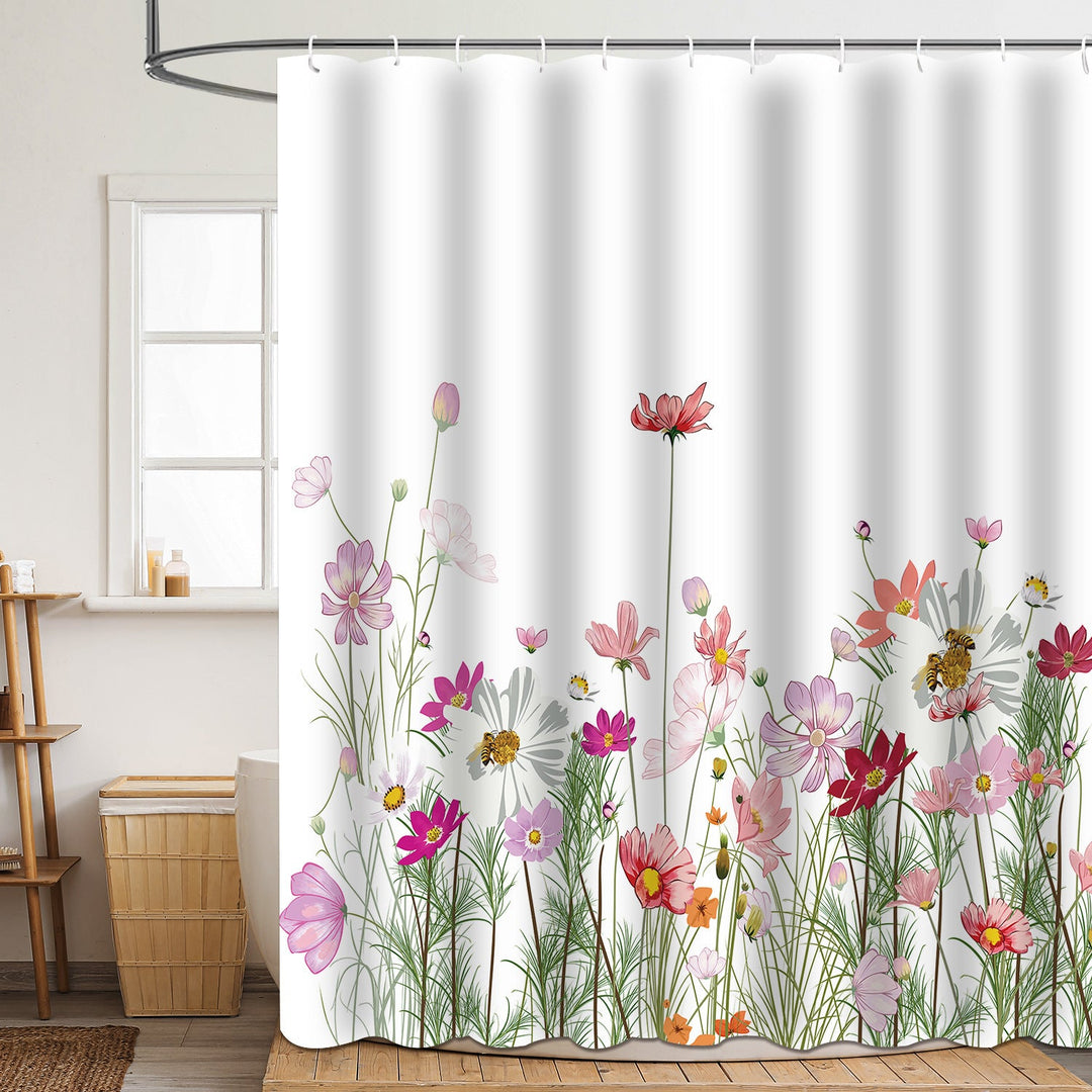 Floral Patterned Bathroom Shower Curtain Kalsten