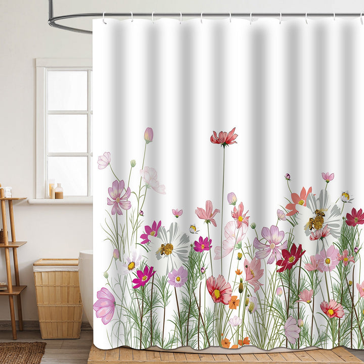 Floral Patterned Bathroom Shower Curtain Kalsten