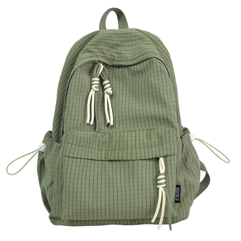 Casual Grid Patterned School Backpack Kalsten