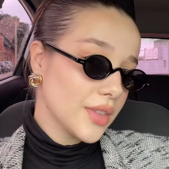 Women's round sunglasses with distinctive design and high-quality plastic frame Kalsten