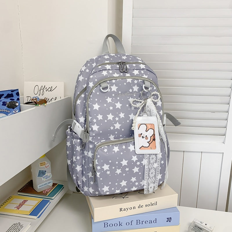 Star-Patterned Multi-Pocket Backpack Kalsten