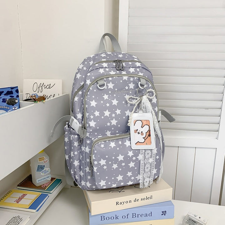 Star-Patterned Multi-Pocket Backpack Kalsten