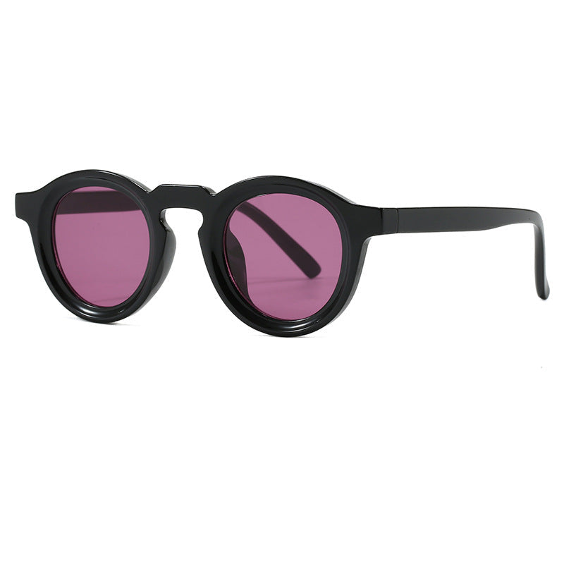 Women's fashionable round sunglasses with transparent frame and UV protection Kalsten