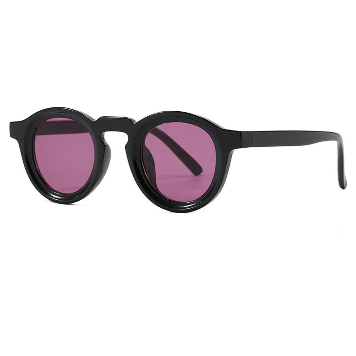 Women's fashionable round sunglasses with transparent frame and UV protection Kalsten