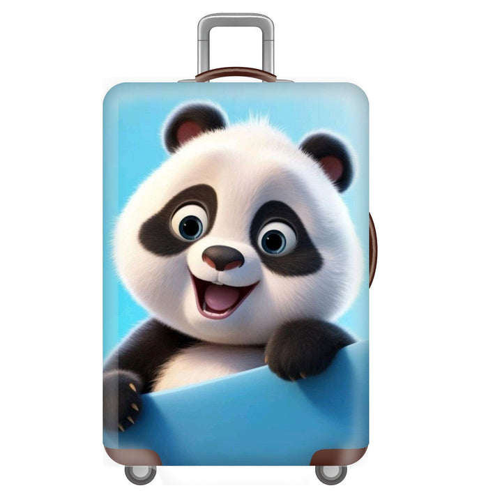 Unisex non-elastic suitcase cover for hard shell trolley with cute panda design, stretch protective cover with handle and wheel openings Kalsten