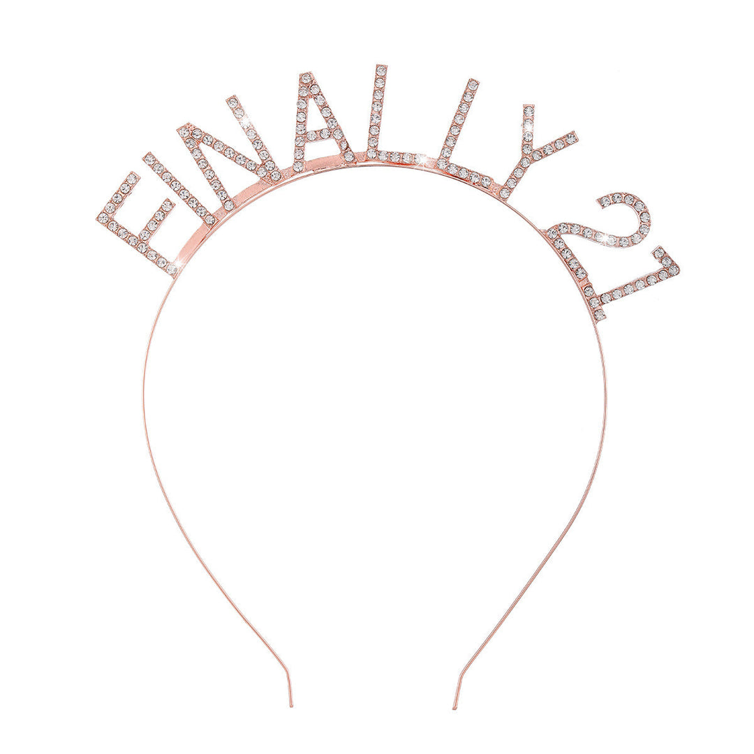 Women's Glittering Hairband with Inscription Kalsten