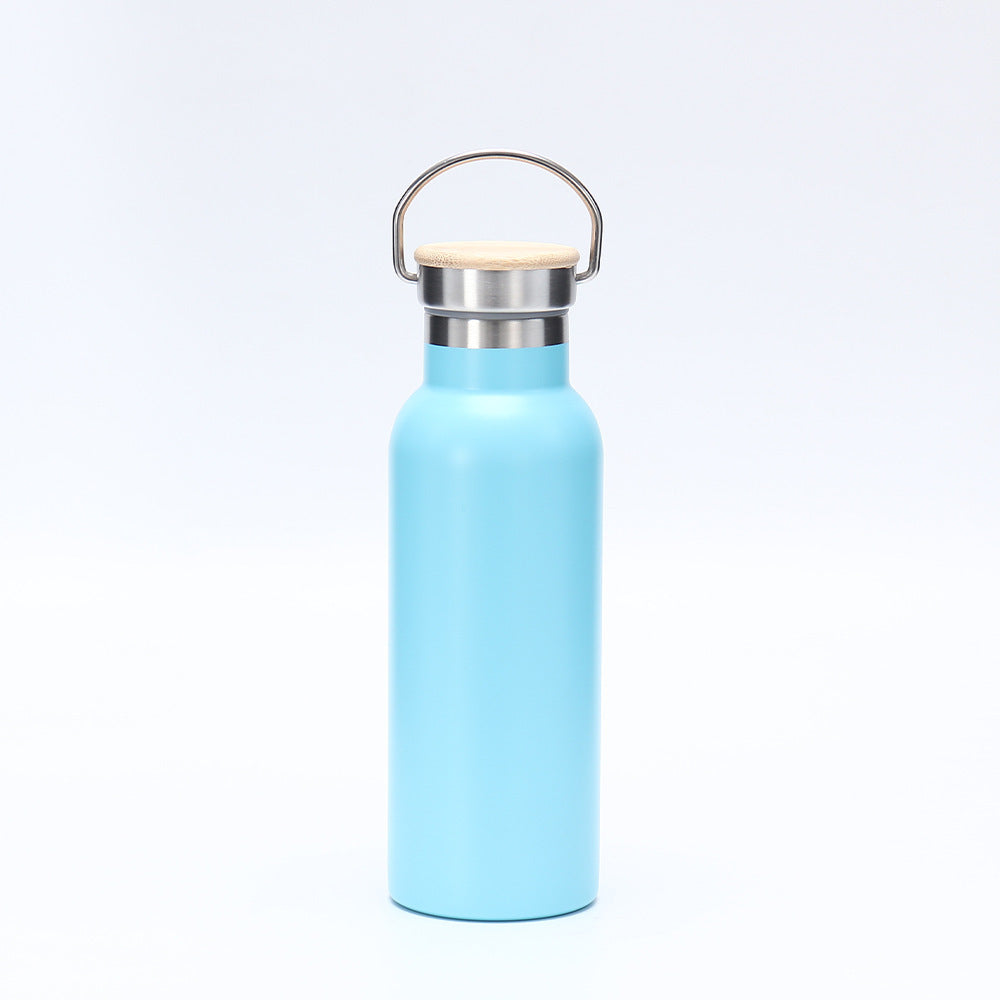 Women's insulated stainless steel drinking bottle with wooden lid Kalsten