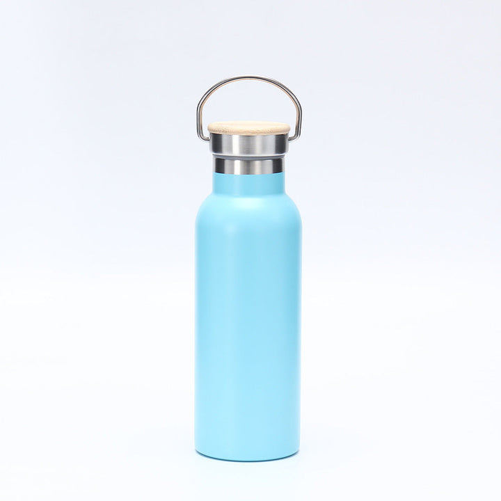 Women's insulated stainless steel drinking bottle with wooden lid Kalsten