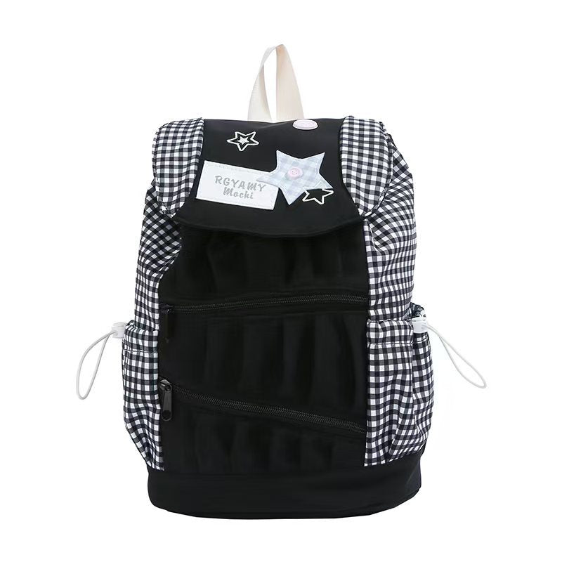 Stylish Gingham Patterned Backpack Kalsten