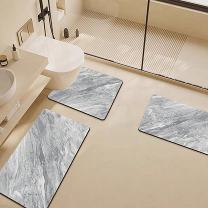 Luxury Marble-Pattern Bathroom Mat Set Acalora
