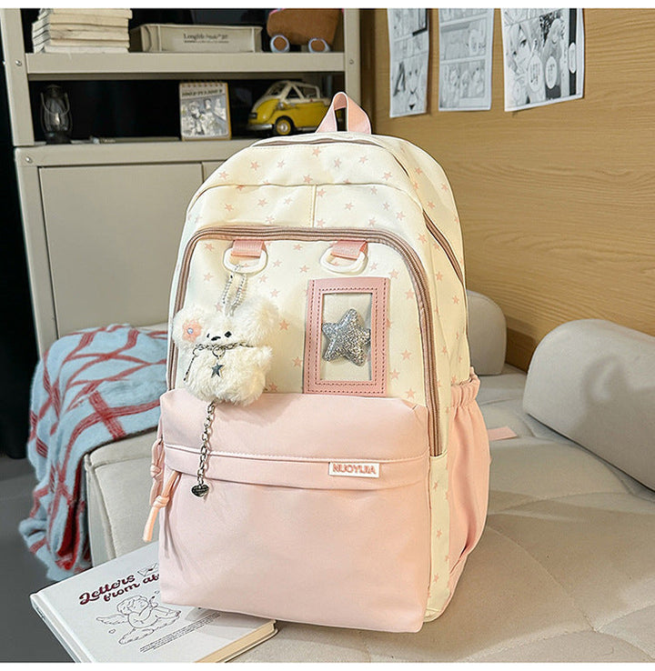 Cute Star-Embellished School Backpack
