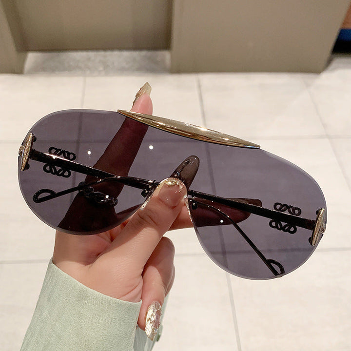 Women elegant oversized sunglasses with stylish transparent frame Kalsten