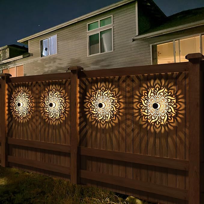 Decorative Solar Wall Light With Mandala Projection Pattern Kalsten