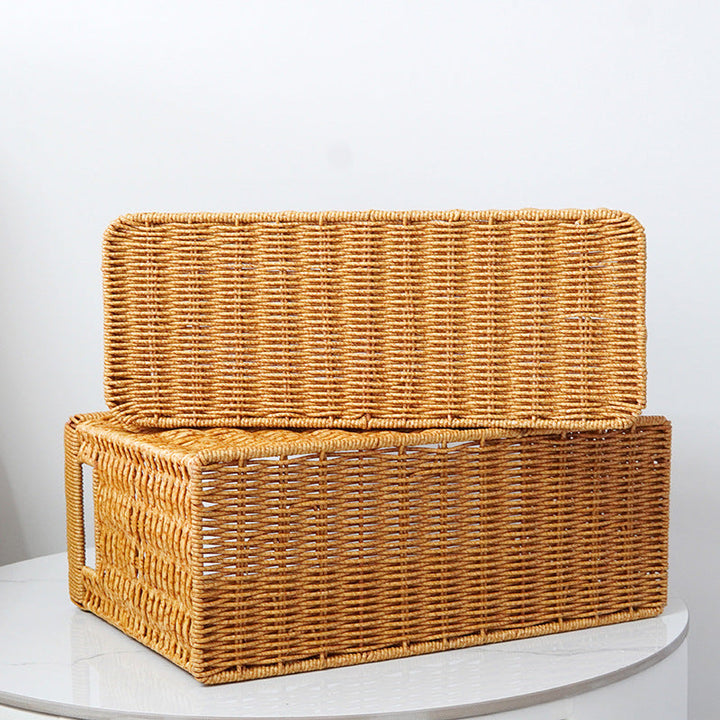 Women's Rectangular Storage Basket with Open Handles Kalsten