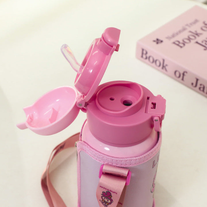 Women Insulated Water Bottle with Practical Carry Strap and Playful Design Kalsten