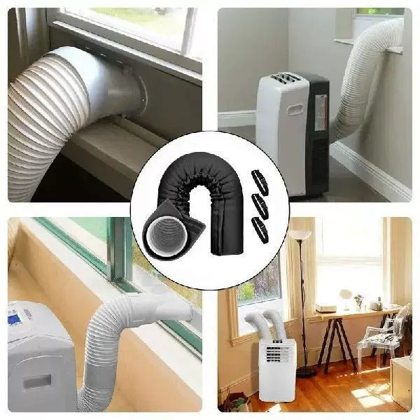Unisex One Size thermal insulating exhaust pipe sleeve with elastic cuff and adjustable straps for portable air conditioners and dryers Kalsten