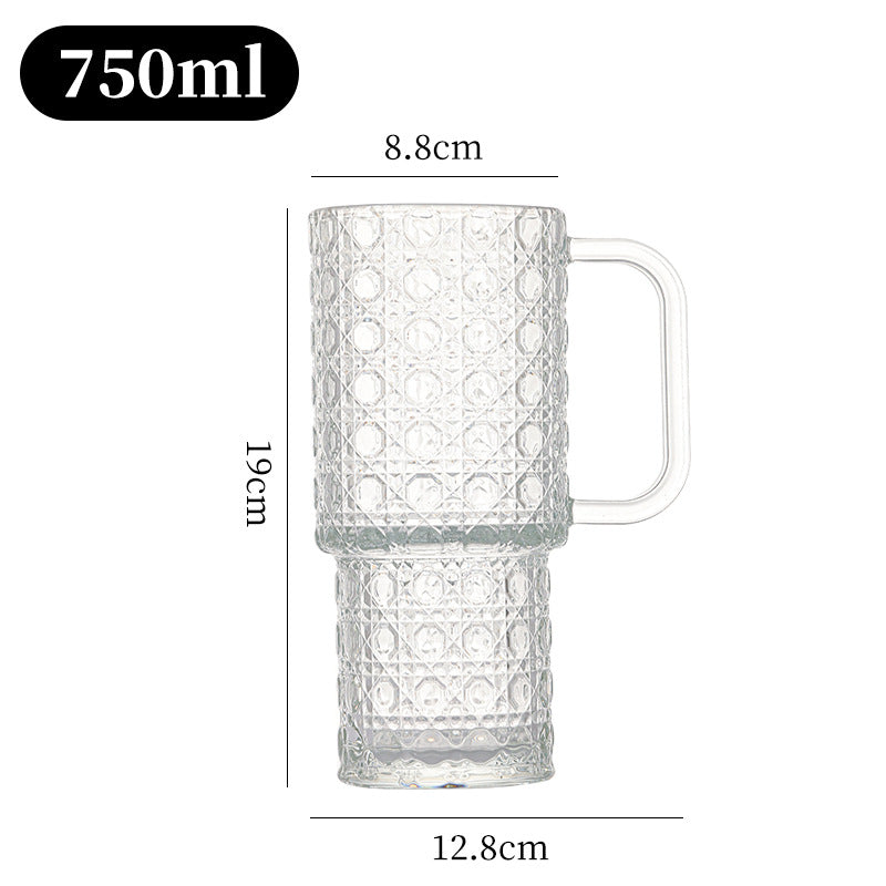 Unisex glass tumbler with textured design by Kalsten
