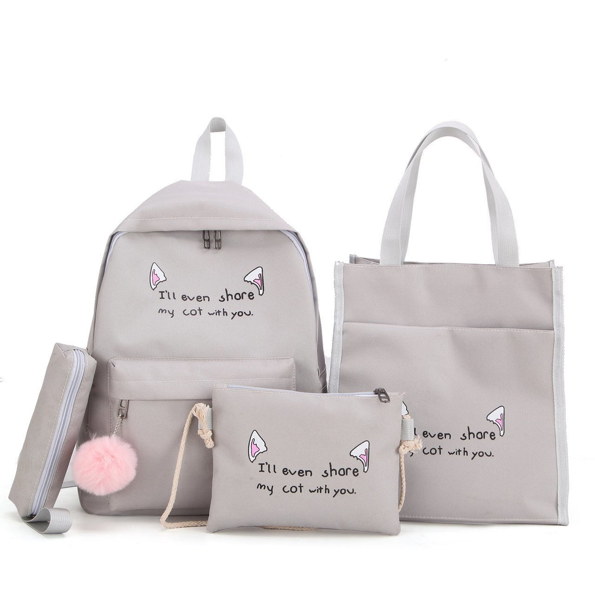 Cute Character Multi-Piece Backpack Set Acalora