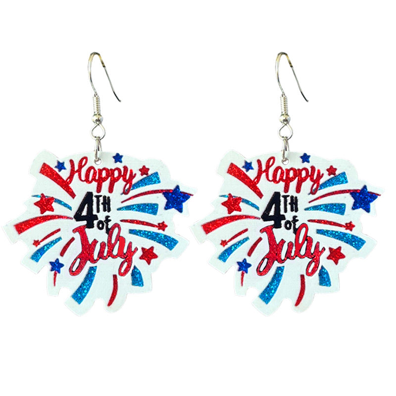 Women's shimmering statement earrings with star and fireworks design made of acrylic Kalsten