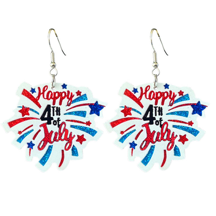 Women's shimmering statement earrings with star and fireworks design made of acrylic Kalsten