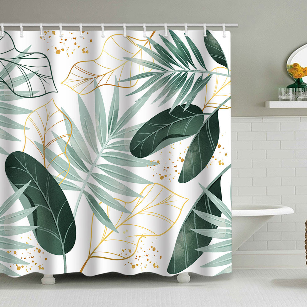 Botanical Leaf Pattern Shower Curtain Kalsten